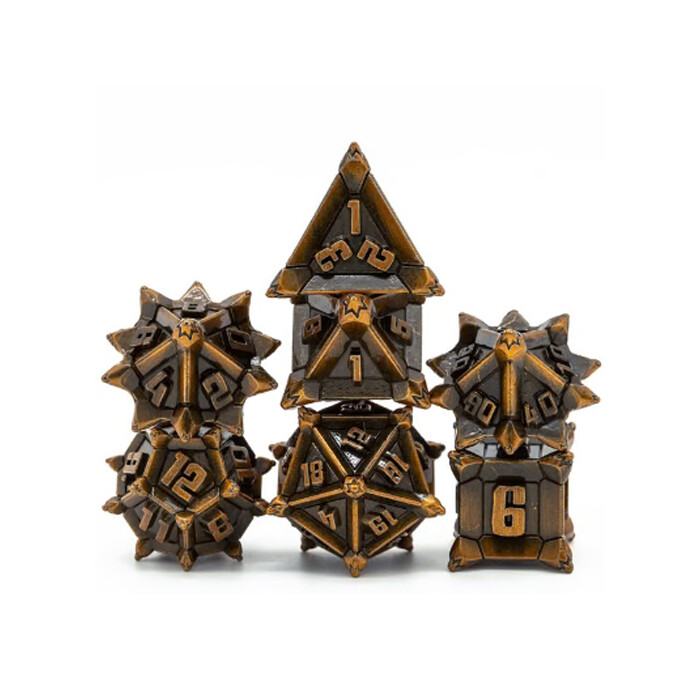 Foam Brain Games: Poly 7 Set - Metal - Golden Flail