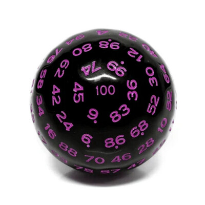 Foam Brain Games: D100 - Opaque - Black w/ Purple