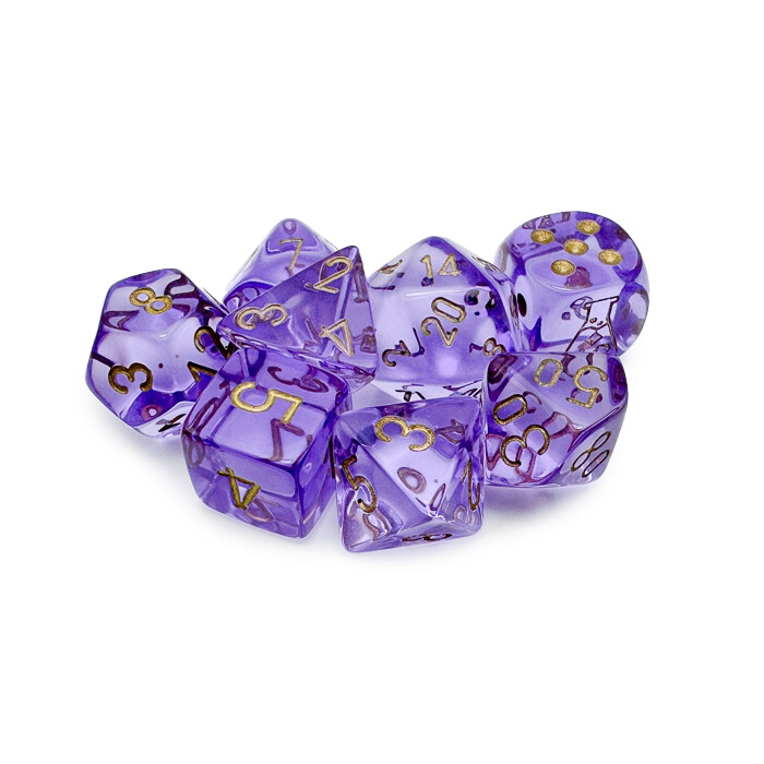 Chessex: Poly 7 Set - Translucent - Lavender w/ Gold