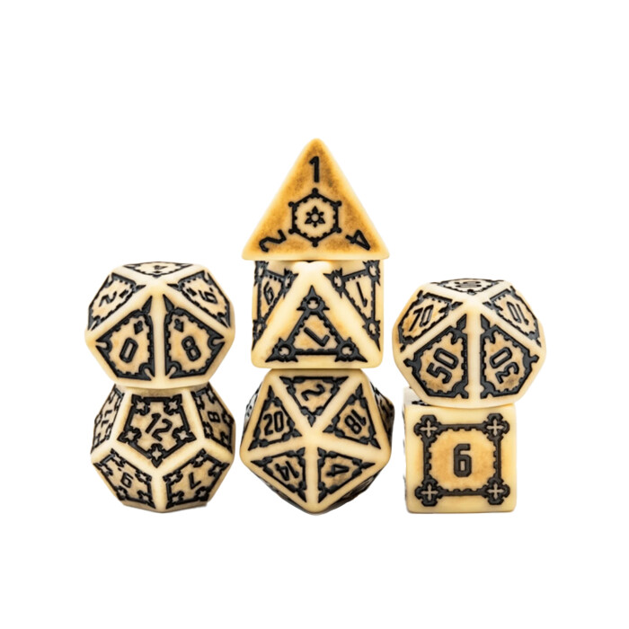 Foam Brain Games: Poly 7 Set - 25mm - Castle - Parchment