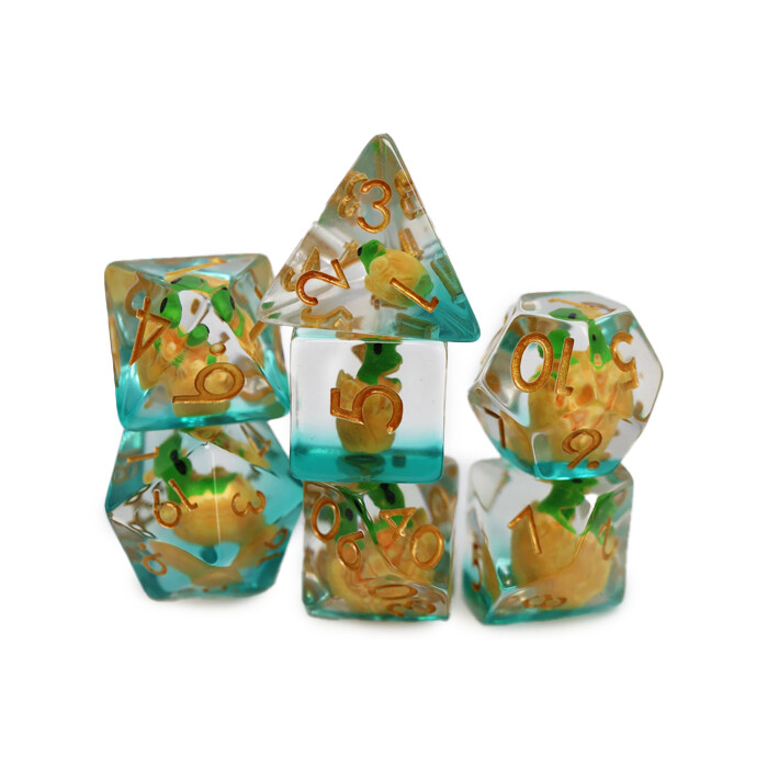 Foam Brain Games: Poly 7 Set - Green Dragon Hatchling