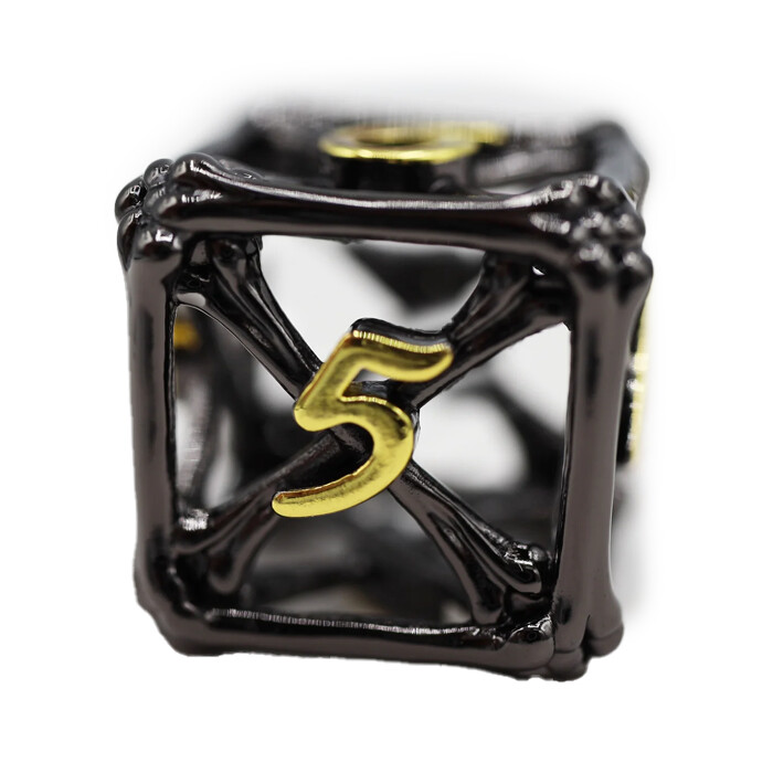 Foam Brain Games: Poly 7 Set - Metal - Hollow - Night Bones