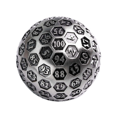 Foam Brain Games: D100 - Metal - Inscribed - Silver
