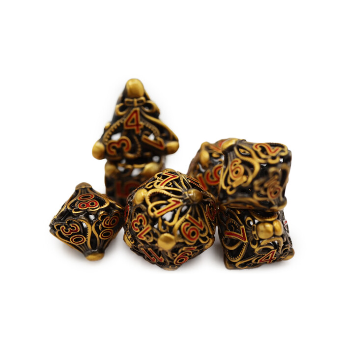Foam Brain Games: Poly 7 Set - Metal - Hollow - Mind Eater - Gold