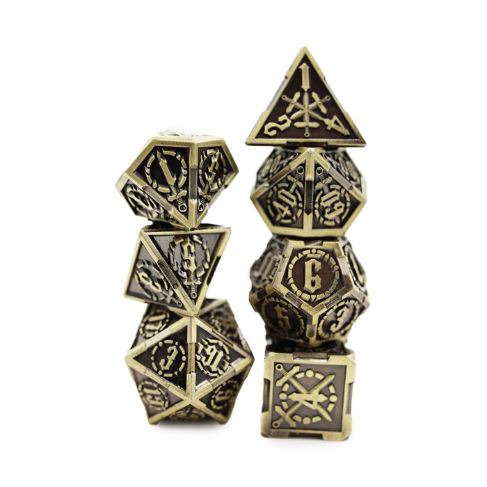 Foam Brain Games: Poly 7 Set - Metal - Timeworn Sword