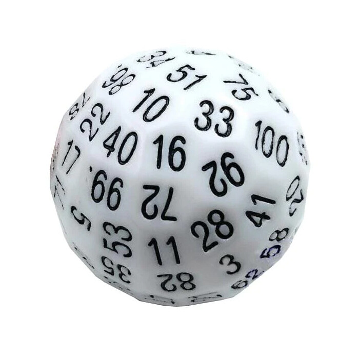 Foam Brain Games: D100 - Opaque - White w/ Black