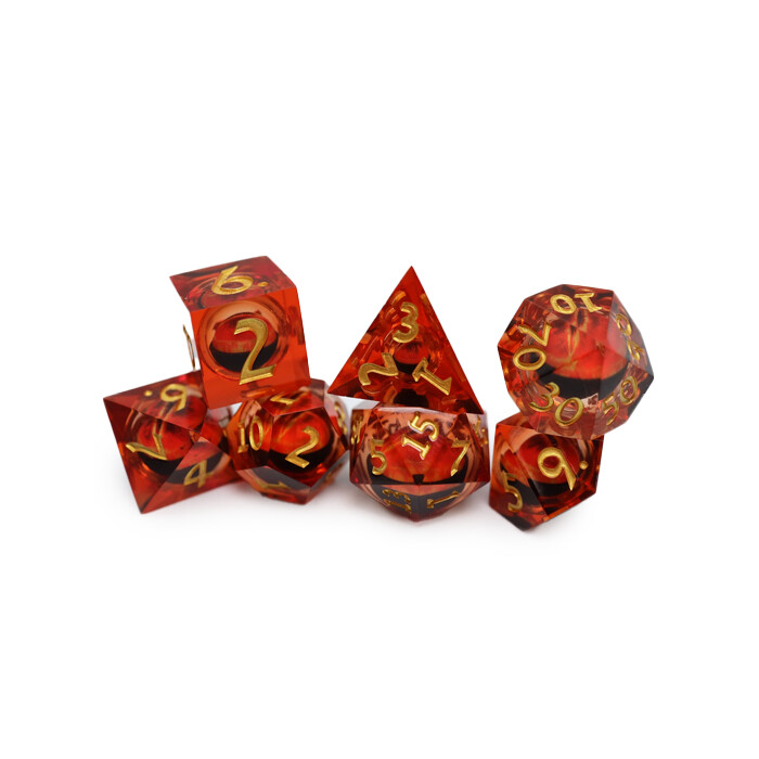 Foam Brain Games: Poly 7 Set - Sharp Edge - Moving Eye - Amber Cyclops