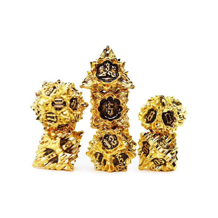 Foam Brain Games: Poly 7 Set - Metal - Floral Starburst - Blackout Viola