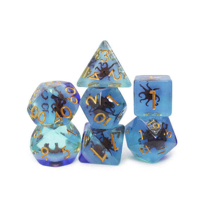 Foam Brain Games: Poly 7 Set - Coffee Octopus