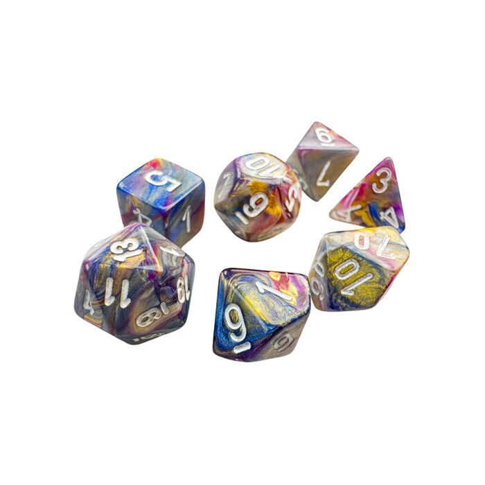 Chessex: Poly 7 Set - Mini - Festive - Carousel w/ White