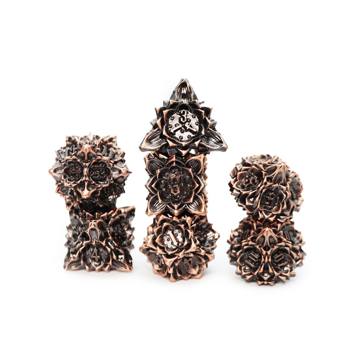 Foam Brain Games: Poly 7 Set - Metal - Floral Starburst - Ancient Bouquet
