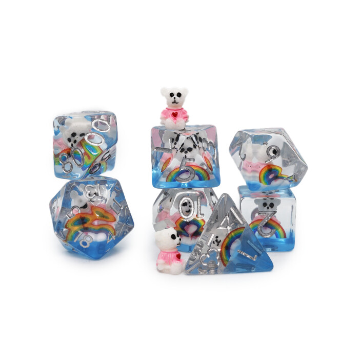 Foam Brain Games: Poly 7 Set - Rainbow &amp; Teddy