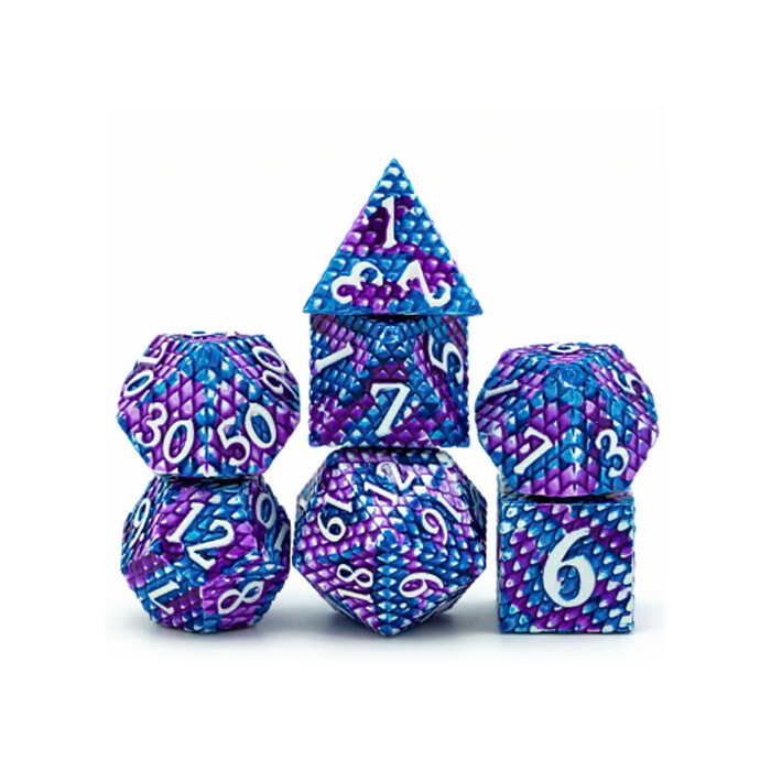 Foam Brain Games: Poly 7 Set - Metal - Dragon Scale - Ice