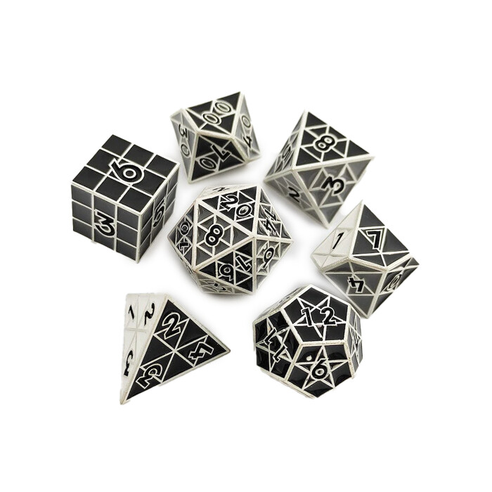 Foam Brain Games: Poly 7 Set - Metal - Puzzle Cube - Shades of Gray