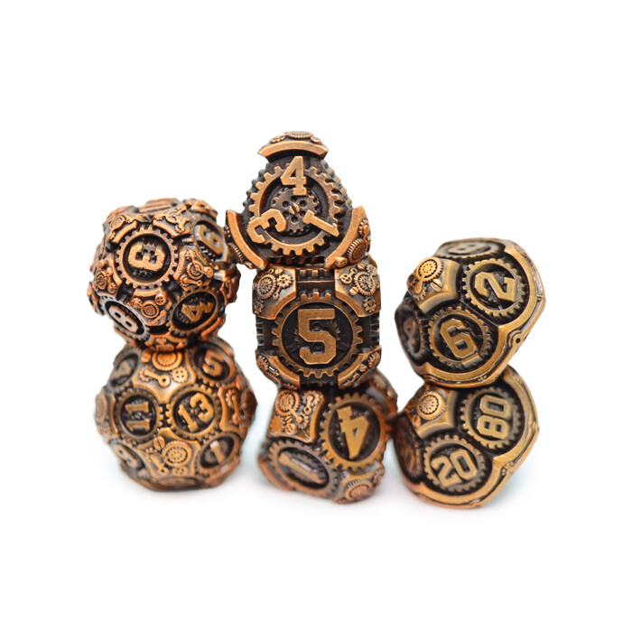 Foam Brain Games: Poly 7 Set - Metal - Airship Gears - Drifting Dirigible