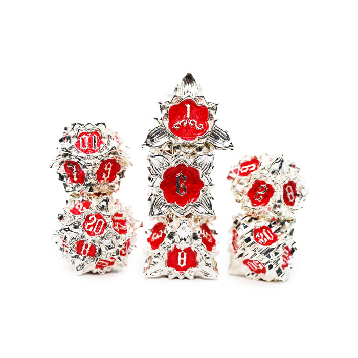 Foam Brain Games: Poly 7 Set - Metal - Floral Starburst - Icy Amaryllis
