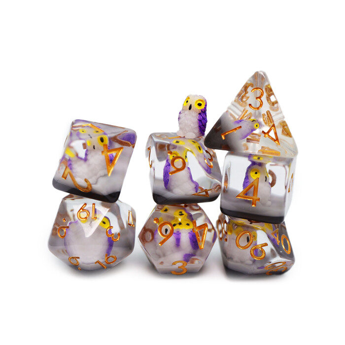 Foam Brain Games: Poly 7 Set - Purple Owl