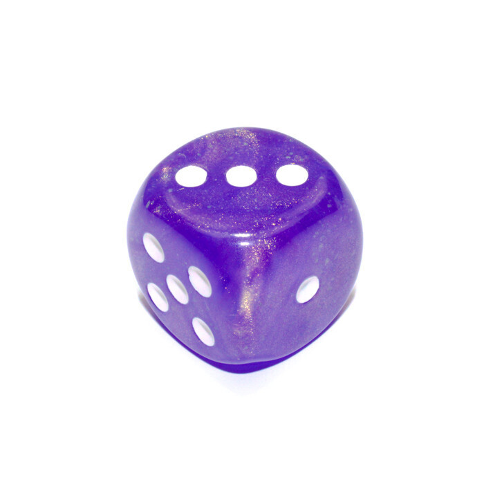 Chessex: 30mm D6 - Borealis - Purple w/ White