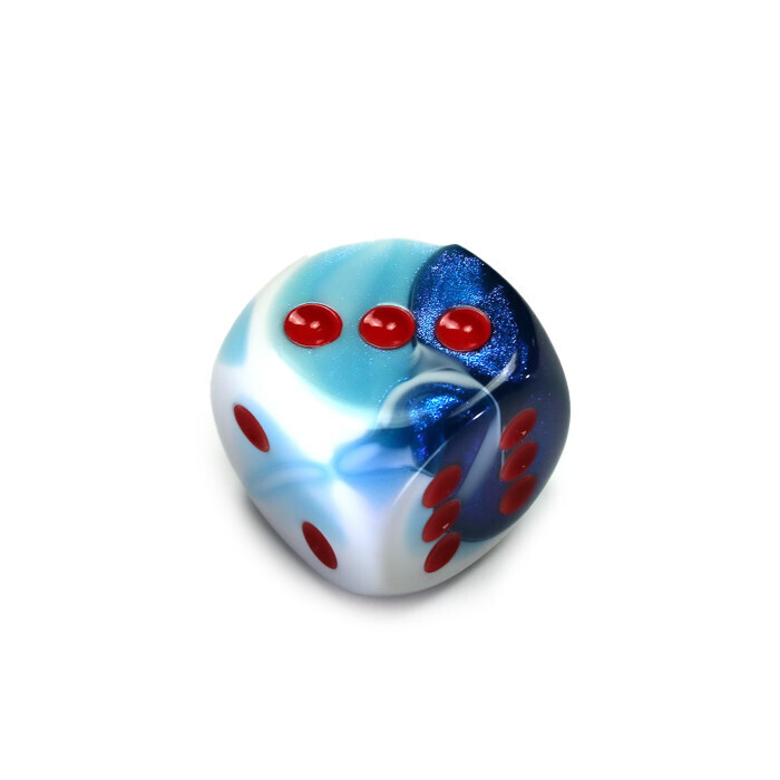 Chessex: 30mm D6 - Gemini - Astral Blue-White w/ Red