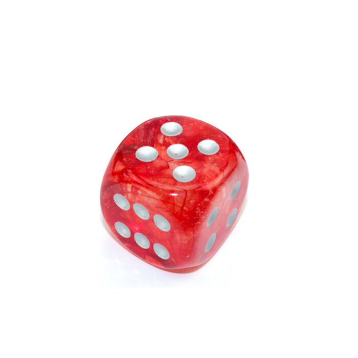 Chessex: 30mm D6 - Nebula - Red w/ Silver