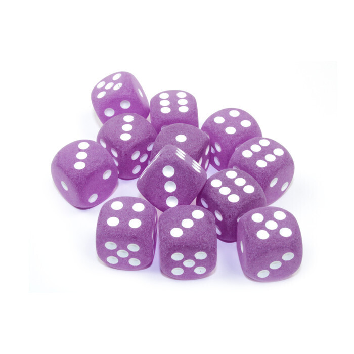 Chessex: 16mm D6 - Frosted - Purple w/ White
