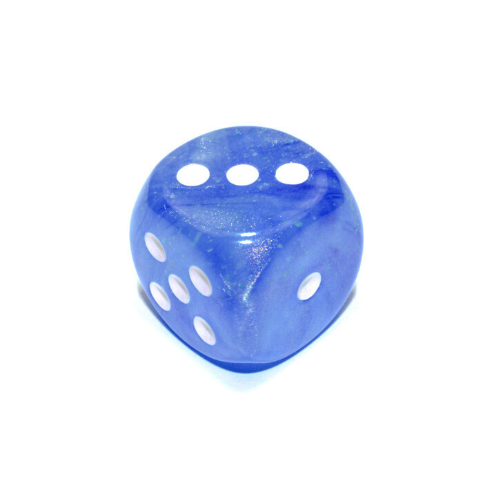 Chessex: 30mm D6 - Borealis - Sky Blue w/ White