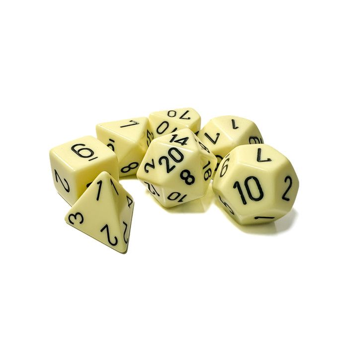 Chessex: Poly 7 Set - Pastel - Yellow w/ Black