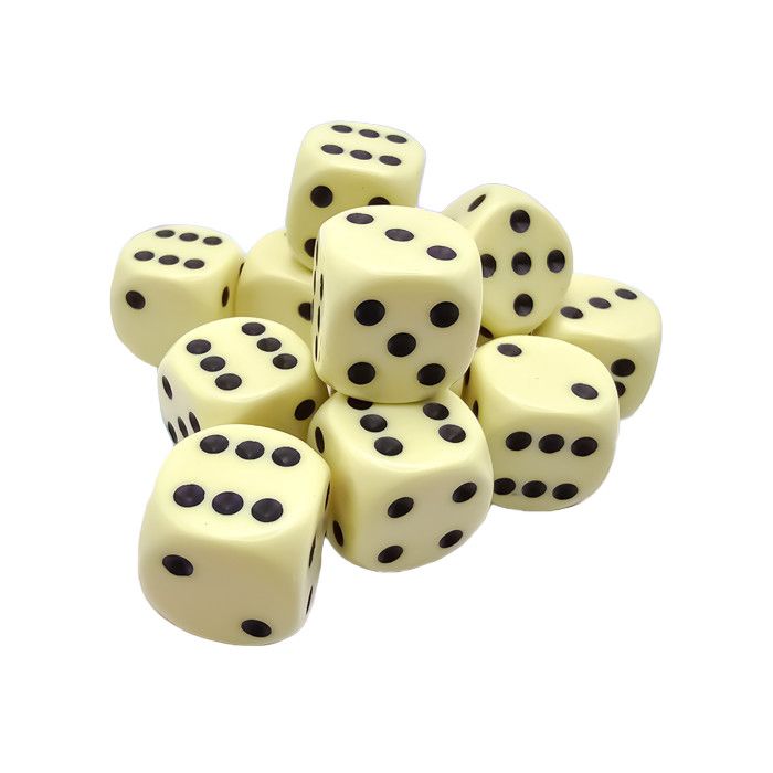 Chessex: 16mm D6 - Pastel - Yellow w/ Black