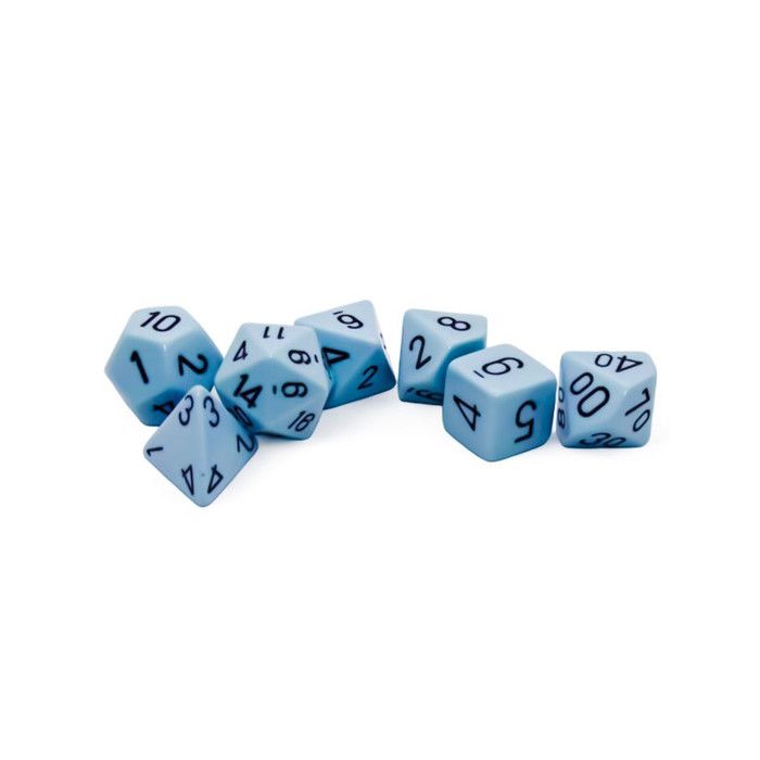 Chessex: Poly 7 Set - Pastel - Blue w/ Black