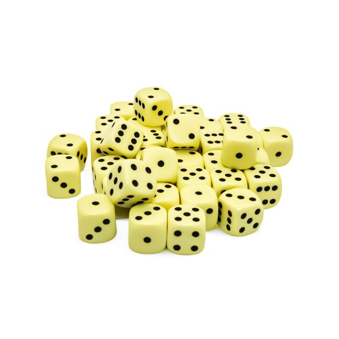 Chessex: 12mm D6 - Pastel - Yellow w/ Black