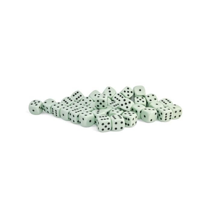 Chessex: 12mm D6 - Pastel - Green w/ Black