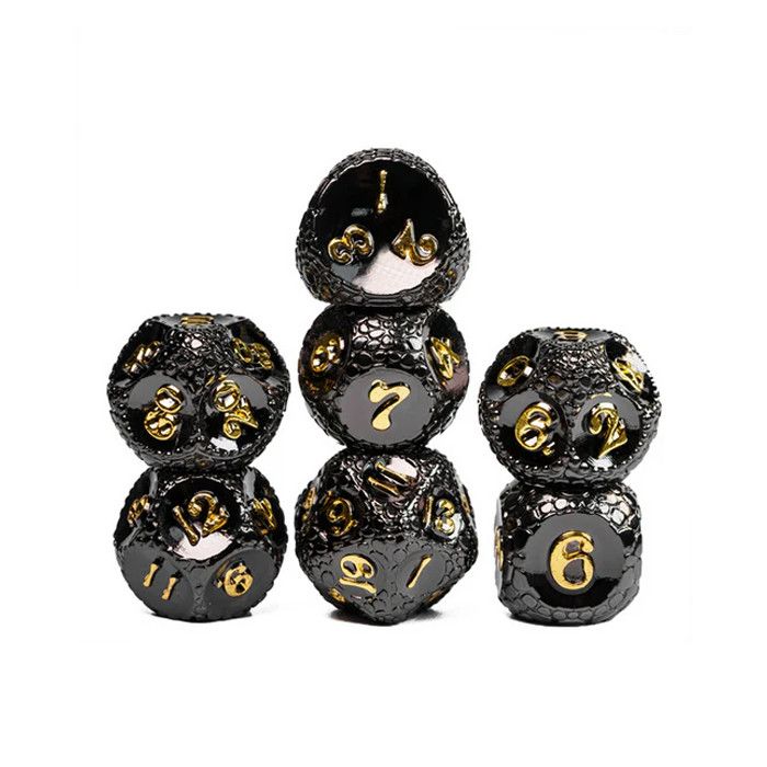 Foam Brain Games: Poly 7 Set - Metal - Dragonstone - Night