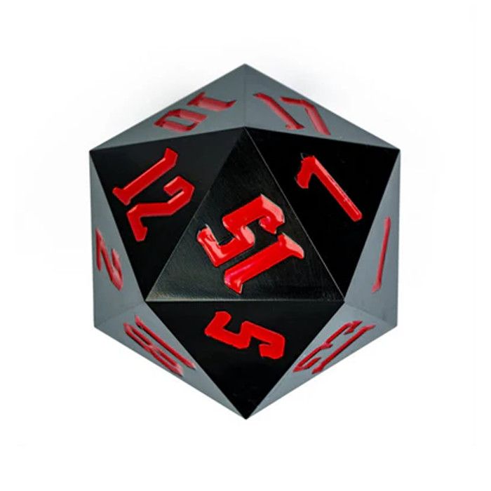 Foam Brain Games: D20 - Titan - Sharp Edge - Opaque - Red &amp; Black