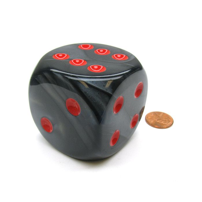 Chessex: 50mm D6 - Velvet - Black w/ Red