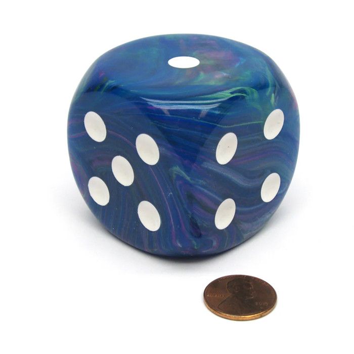 Chessex: 50mm D6 - Festive - Waterlily w/ White