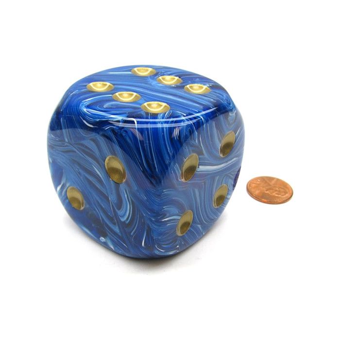 Chessex: 50mm D6 - Vortex - Blue w/ Gold