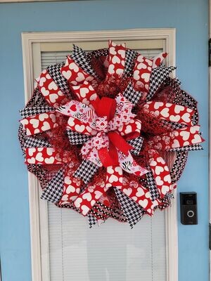 Hearts and Checked Valentine's Day Wreath