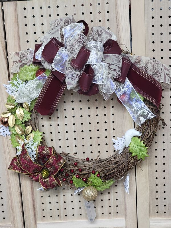 Burgundy Grapevine Wreath
