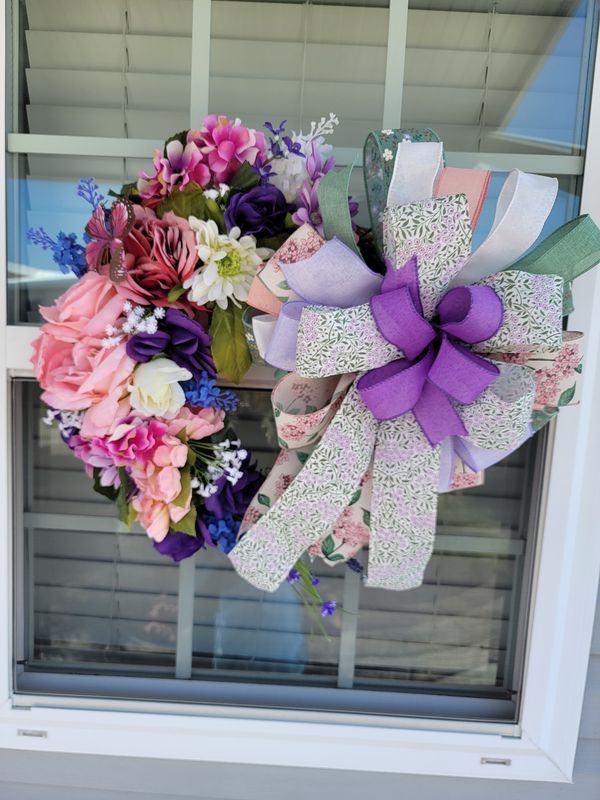 Large Easter Bow Wreath