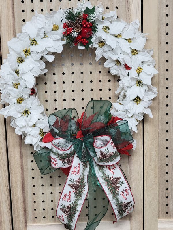 White Poinsettia Wreath