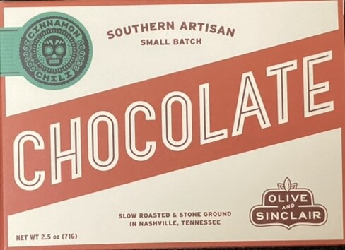 Olive and Sinclair Cinnamon Chili Chocolate