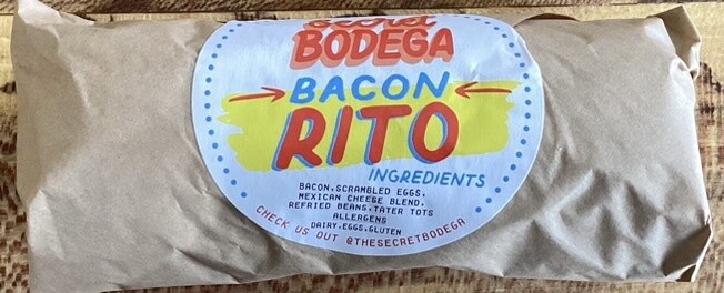 Secret Bodega Bacon Breakfast Burrito