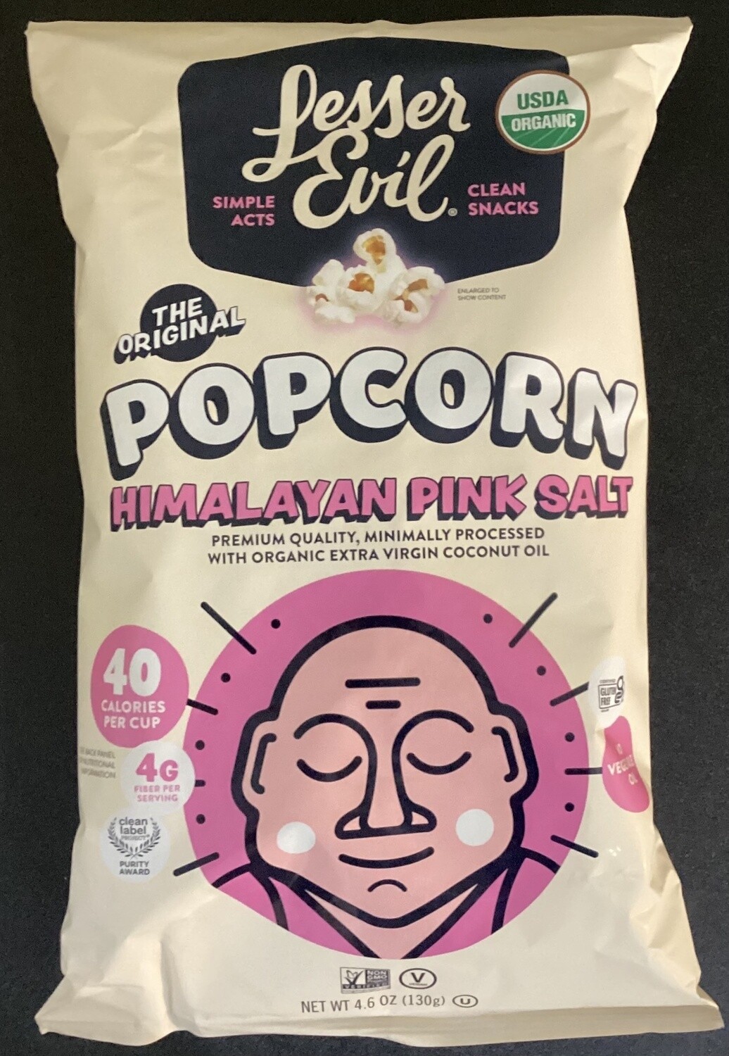 Lesser Evil Organic Popcorn Himalayan Pink