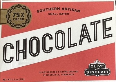 Olive and Sinclair 75% Dark Chocolate