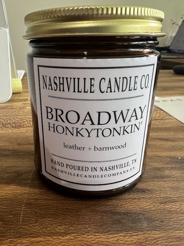 Nashville Candle Co | Broadway Honkeytonkin | Leather &amp; Barnwood
