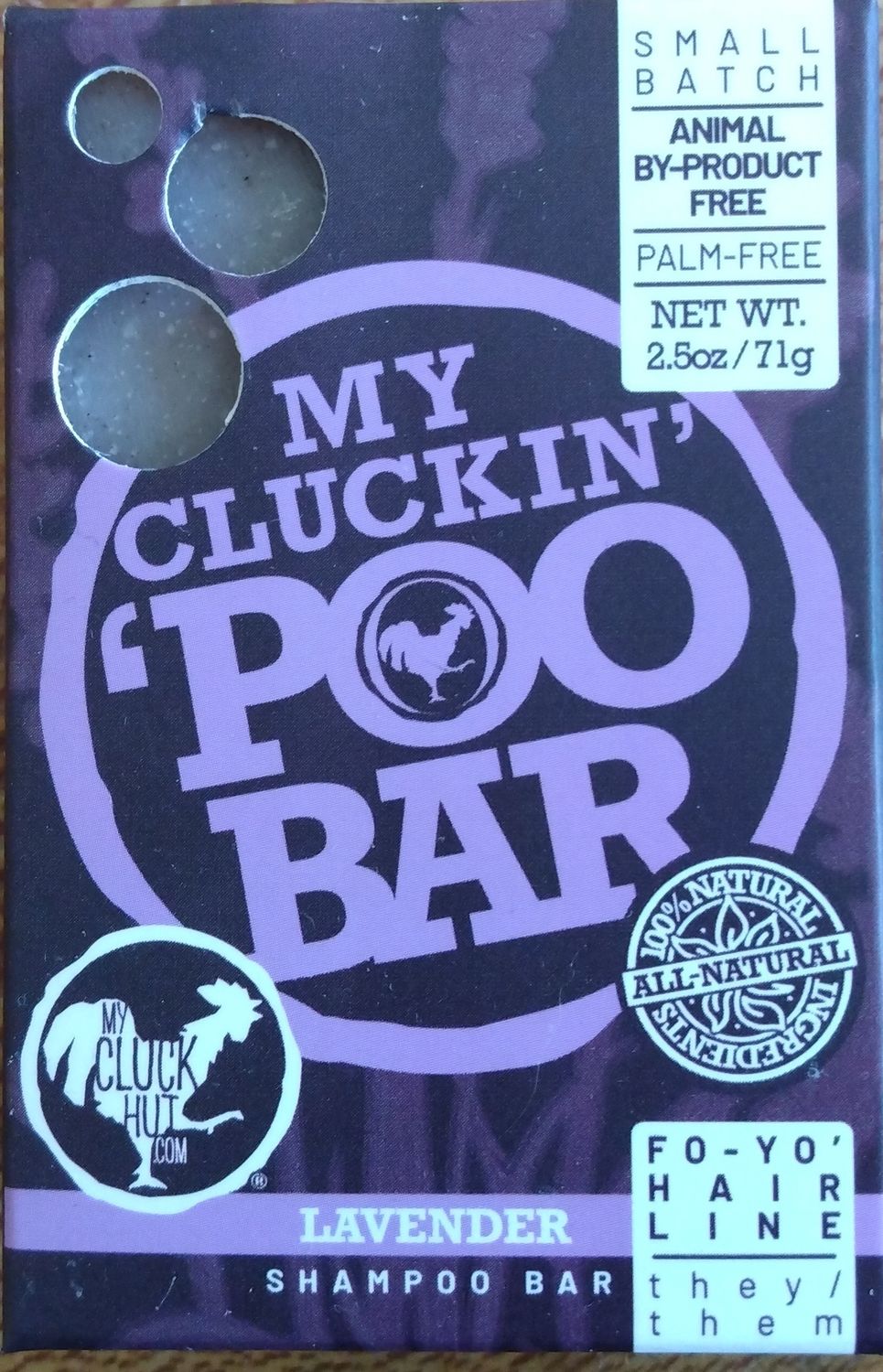 My Cluck Hut Lavender Poo Bar