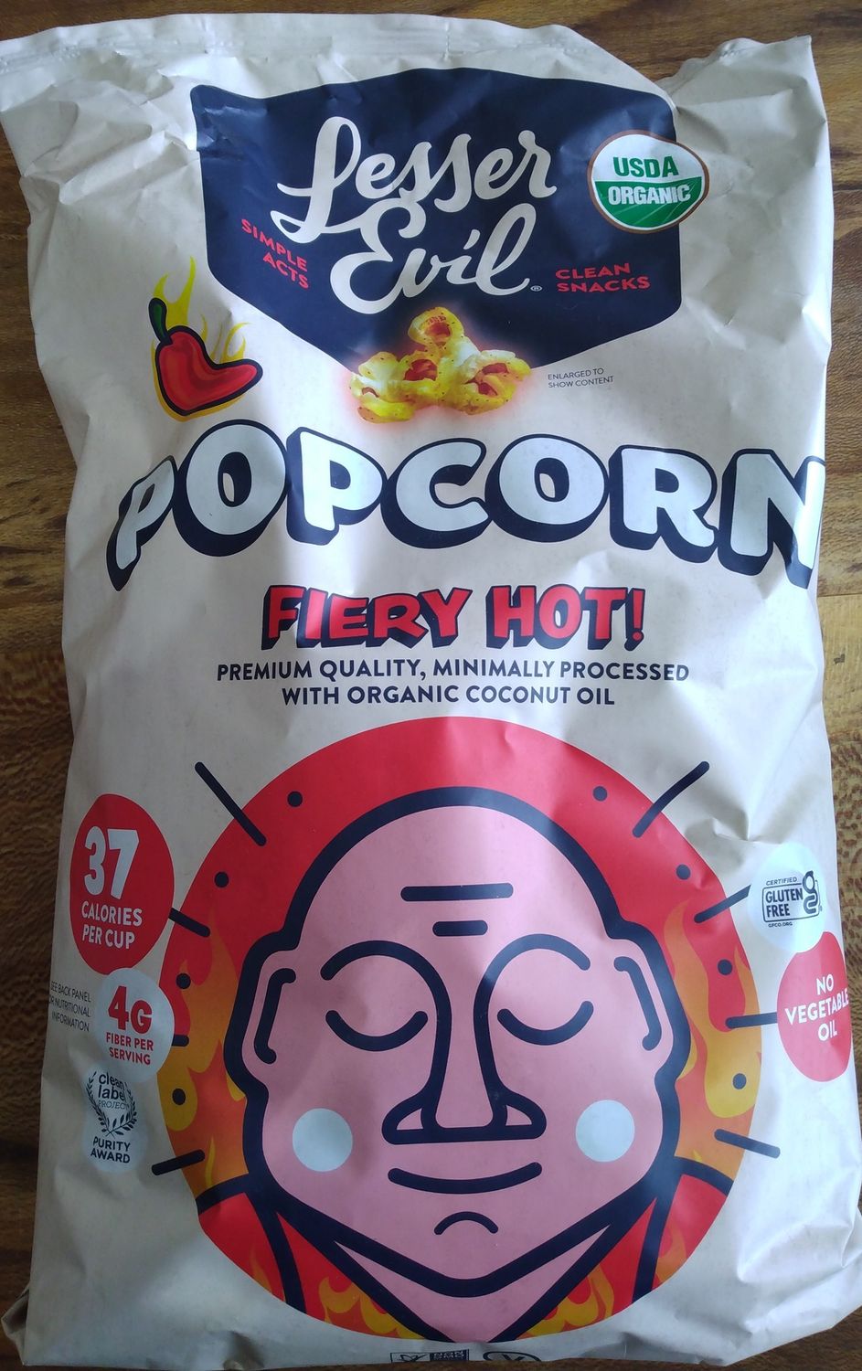 organic popcorn Fiery Hot