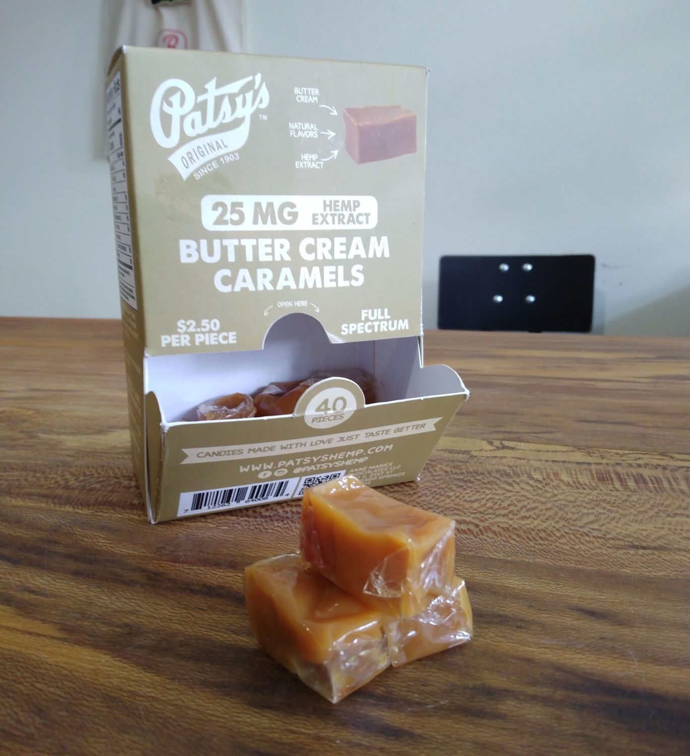 Patsy&#39;s Butter Cream Caramel 25 MG CBD 2 MG THC