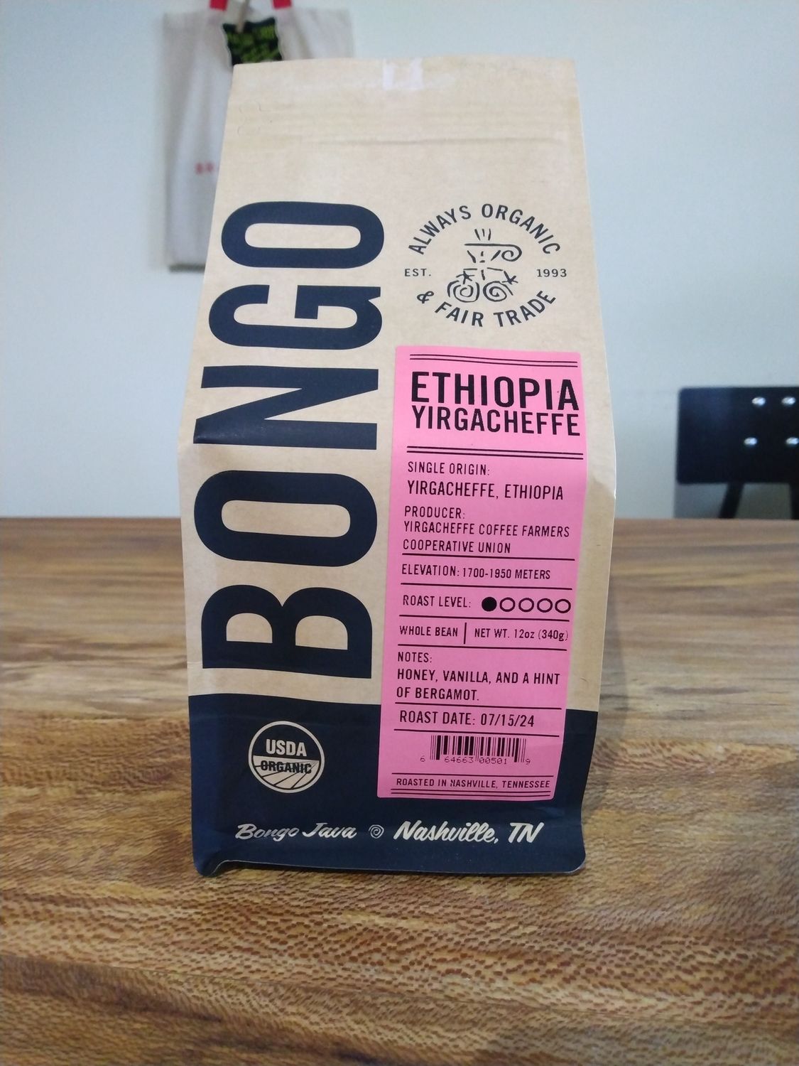 Bongo Java Whole Bean Yirgacheffe