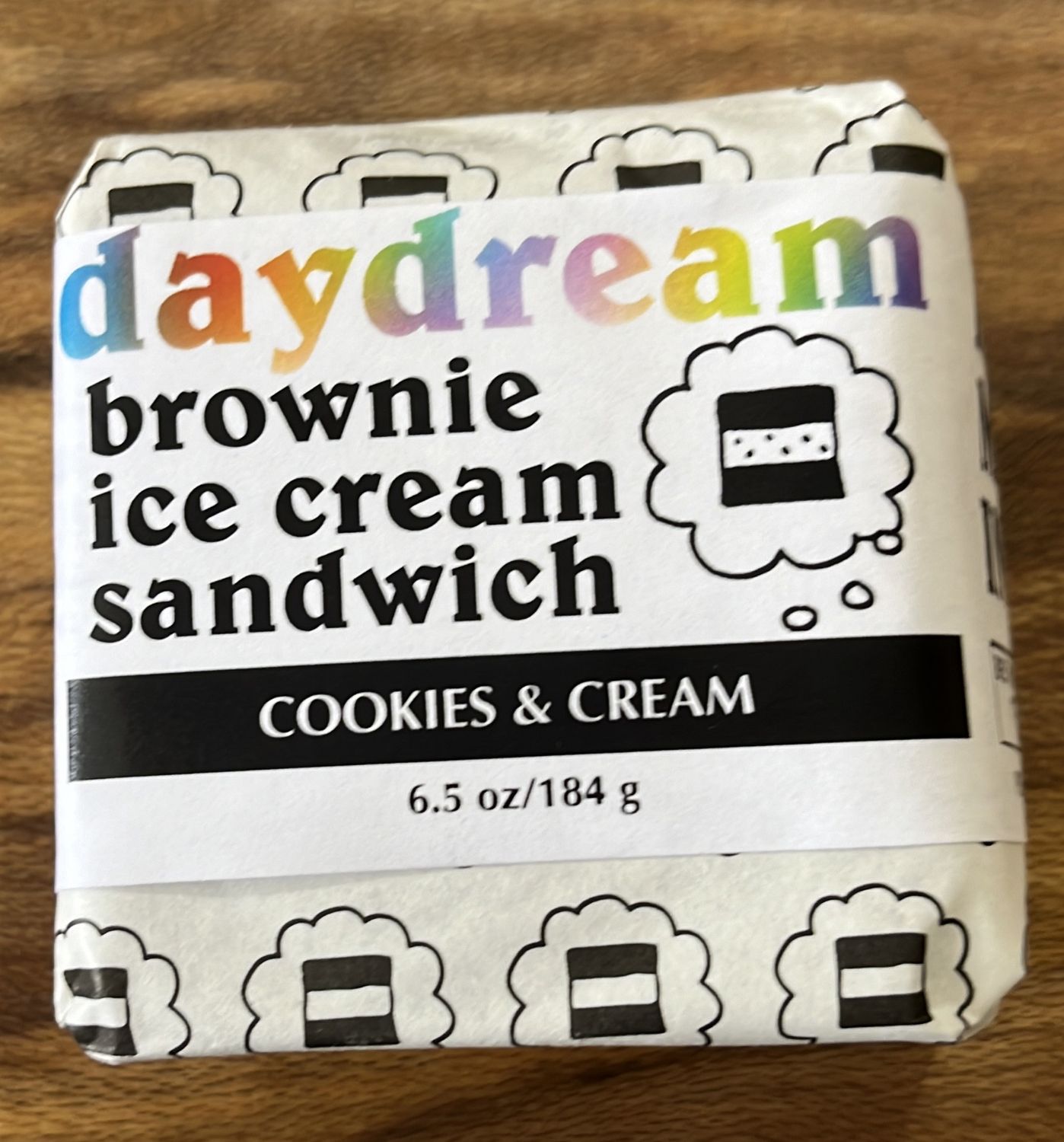 Daydream Brownie Ice Cream Sandwiches - Cookies and Cream
